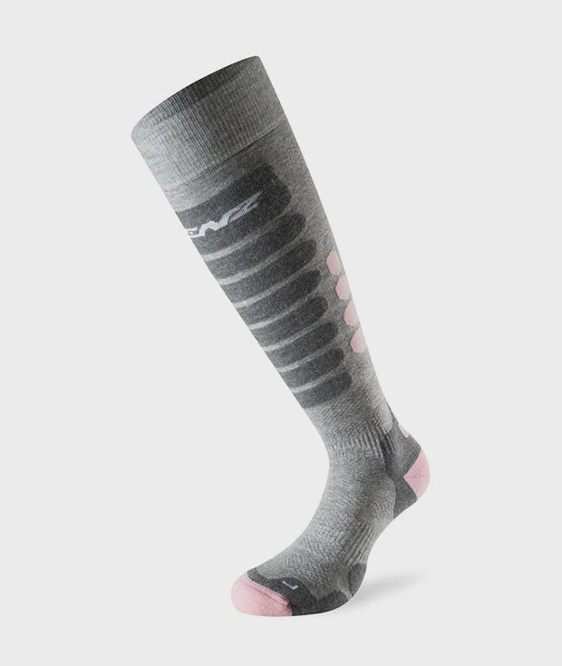 Lenz Skiing 3.0 Socks Light Grey/Pink