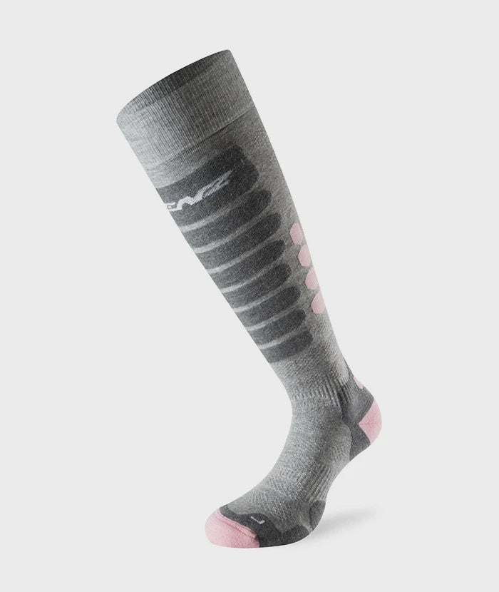 Lenz Skiing 3.0 Socks Light Grey/Pink