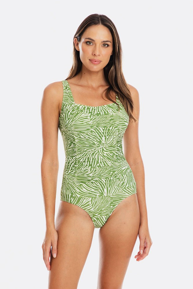 Togs Tahiti Gathered Square Swimsuit