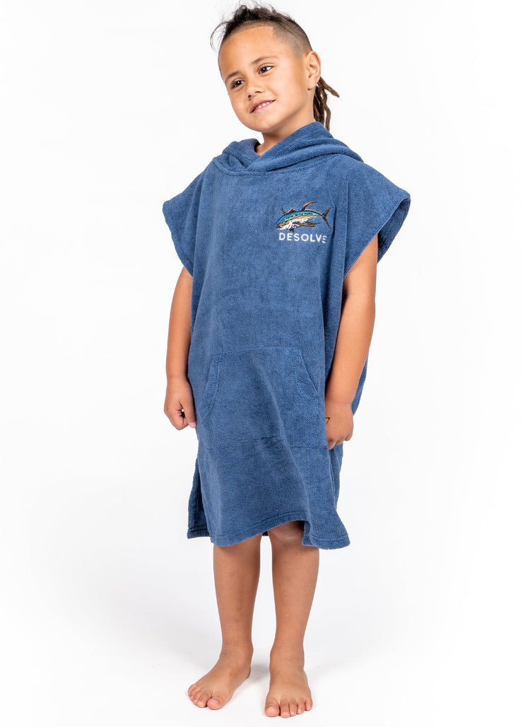 Albacares Towel Poncho Kids / Vintage Blue