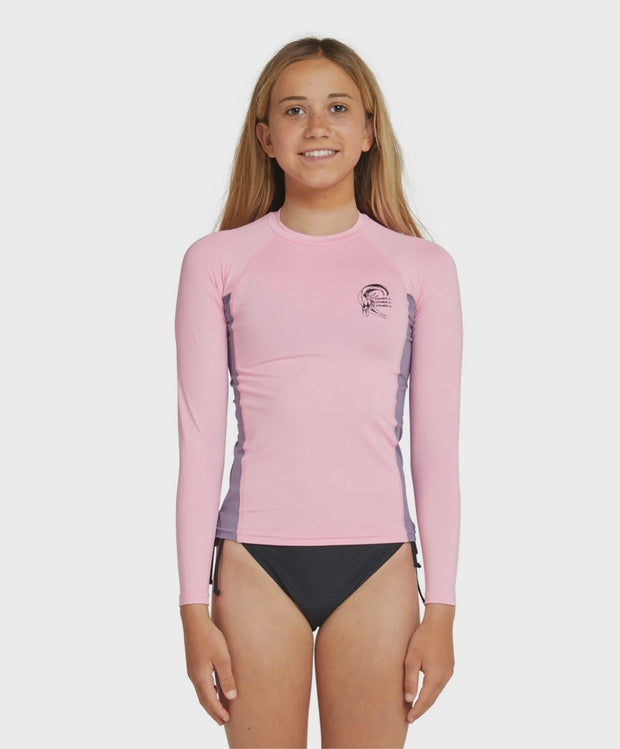 O'Neill Girl's Classic UV Long Sleeve Rash Vest - Pink